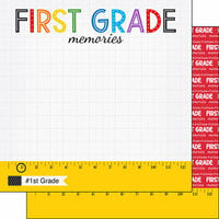 Scrapbook Customs - School Rulers Collection - 12 x 12 Double Sided Paper - 1st Grade