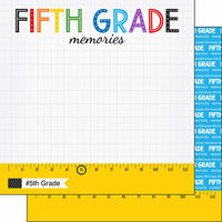 Scrapbook Customs - School Rulers Collection - 12 x 12 Double Sided Paper - 5th Grade