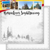 Scrapbook Customs - Sights Collection - 12 x 12 Double Sided Paper - Barcelona City