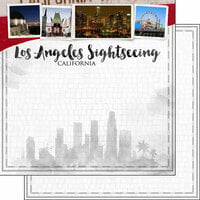 Scrapbook Customs - Sights Collection - 12 x 12 Double Sided Paper - Los Angeles City