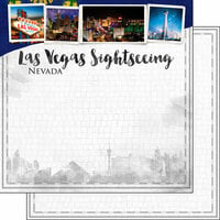 Scrapbook Customs - Sights Collection - 12 x 12 Double Sided Paper - Las Vegas City