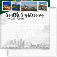 Scrapbook Customs - Sights Collection - 12 x 12 Double Sided Paper - Seattle City