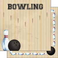 Scrapbook Customs - 12 x 12 Double Sided Paper - Bowling Watercolor