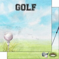 Scrapbook Customs - 12 x 12 Double Sided Paper - Golf Watercolor