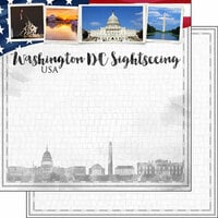 Scrapbook Customs - Sights Collection - 12 x 12 Double Sided Paper - Washington DC