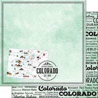 Scrapbook Customs - Postage Map Collection - 12 x 12 Double Sided Paper - Colorado