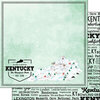 Scrapbook Customs - Postage Map Collection - 12 x 12 Double Sided Paper - Kentucky