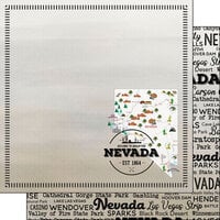 Scrapbook Customs - Postage Map Collection - 12 x 12 Double Sided Paper - Nevada