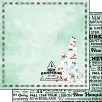 Scrapbook Customs - Postage Map Collection - 12 x 12 Double Sided Paper - New Hampshire