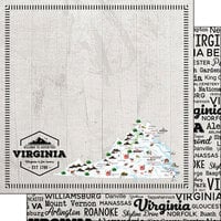 Scrapbook Customs - Postage Map Collection - 12 x 12 Double Sided Paper - Virginia