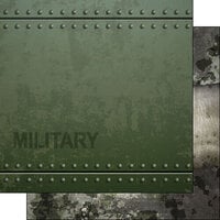 Scrapbook Customs - Military Collection - 12 x 12 Double Sided Paper - Military Metal