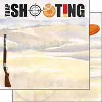 Scrapbook Customs - Watercolor Sports Collection - 12 x 12 Double Sided Paper - Trap Shooting