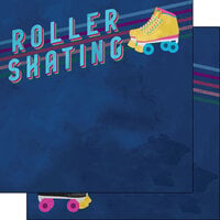 Scrapbook Customs - Watercolor Sports Collection - 12 x 12 Double Sided Paper - Roller Skating