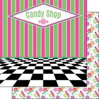 Scrapbook Customs - Inspired By Collection - 12 x 12 Double Sided Paper - Candy Shop