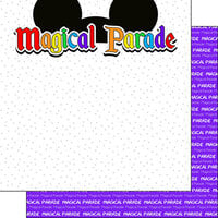 Scrapbook Customs - Inspired By Collection - 12 x 12 Double Sided Paper - Magical Parade
