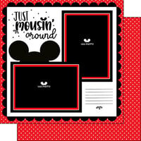 Scrapbook Customs - Inspired By Collection - 12 x 12 Double Sided Paper - Mousin' Around Layout - Left