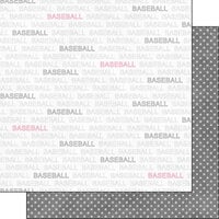 Scrapbook Customs - Sports Addict Collection - 12 x 12 Double Sided Paper - Baseball Addict 01