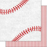 Scrapbook Customs - Sports Addict Collection - 12 x 12 Double Sided Paper - Baseball Addict 02