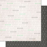 Scrapbook Customs - Sports Addict Collection - 12 x 12 Double Sided Paper - Soccer Addict 01