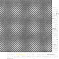 Scrapbook Customs - Sports Addict Collection - 12 x 12 Double Sided Paper - Softball Addict 01