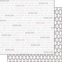 Scrapbook Customs - Sports Addict Collection - 12 x 12 Double Sided Paper - Bowling Addict 01