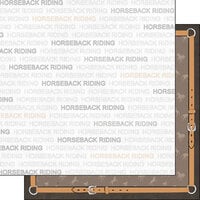 Scrapbook Customs - Sports Addict Collection - 12 x 12 Double Sided Paper - Horseback Riding Addict 01
