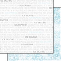 Scrapbook Customs - Sports Addict Collection - 12 x 12 Double Sided Paper - Ice Skating Addict 01