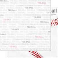 Scrapbook Customs - Sports Addict Collection - 12 x 12 Double Sided Paper - T-Ball Addict 01