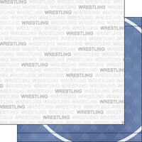 Scrapbook Customs - Sports Addict Collection - 12 x 12 Double Sided Paper - Wrestling Addict 01