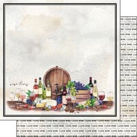 Scrapbook Customs - Drinking Collection - 12 x 12 Double Sided Paper - I Love Wine