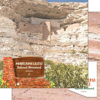 Scrapbook Customs - America the Beautiful Collection - 12 x 12 Double Sided Paper - Montezuma Castle National Monument