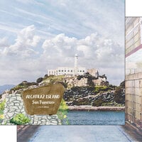 Scrapbook Customs - America the Beautiful Collection - 12 x 12 Double Sided Paper - Alcatraz Island San Francisco