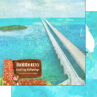 Scrapbook Customs - America the Beautiful Collection - 12 x 12 Double Sided Paper - The Keys Coral Cay Archipelago
