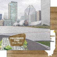 Scrapbook Customs - America the Beautiful Collection - 12 x 12 Double Sided Paper - Millennium Park Chicago