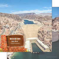 Scrapbook Customs - America the Beautiful Collection - 12 x 12 Double Sided Paper - Hoover Dam Lake Mead