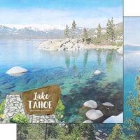 Scrapbook Customs - America the Beautiful Collection - 12 x 12 Double Sided Paper - Lake Tahoe California and Nevada