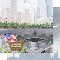 Scrapbook Customs - America the Beautiful Collection - 12 x 12 Double Sided Paper - 911 Memorial Never Forget
