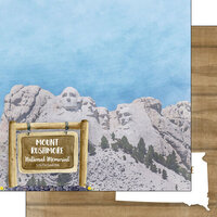 Scrapbook Customs - America the Beautiful Collection - 12 x 12 Double Sided Paper - Mount Rushmore National Memorial