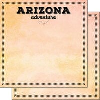 Scrapbook Customs - Postage Adventure Collection - 12 x 12 Double Sided Paper - Arizona