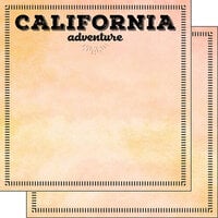 Scrapbook Customs - Postage Adventure Collection - 12 x 12 Double Sided Paper - California