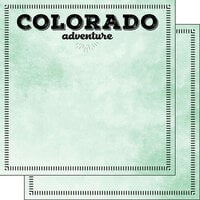 Scrapbook Customs - Postage Adventure Collection - 12 x 12 Double Sided Paper - Colorado