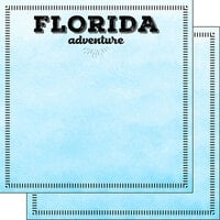 Scrapbook Customs - Postage Adventure Collection - 12 x 12 Double Sided Paper - Florida