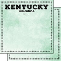 Scrapbook Customs - Postage Adventure Collection - 12 x 12 Double Sided Paper - Kentucky