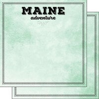 Scrapbook Customs - Postage Adventure Collection - 12 x 12 Double Sided Paper - Maine