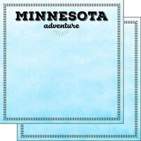 Scrapbook Customs - Postage Adventure Collection - 12 x 12 Double Sided Paper - Minnesota