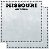 Scrapbook Customs - Postage Adventure Collection - 12 x 12 Double Sided Paper - Missouri