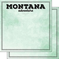 Scrapbook Customs - Postage Adventure Collection - 12 x 12 Double Sided Paper - Montana