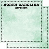 Scrapbook Customs - Postage Adventure Collection - 12 x 12 Double Sided Paper - North Carolina