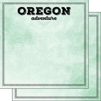 Scrapbook Customs - Postage Adventure Collection - 12 x 12 Double Sided Paper - Oregon