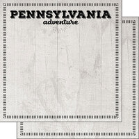 Scrapbook Customs - Postage Adventure Collection - 12 x 12 Double Sided Paper - Pennsylvania